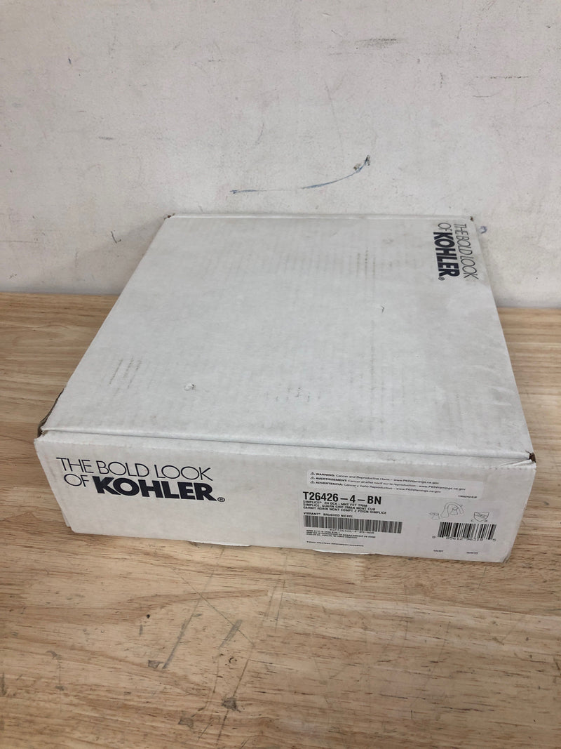 Kohler T26426-4-BN Simplice Double-Handle Tub Faucet Trim in Vibrant Brushed Nickel (Valve Not Included)