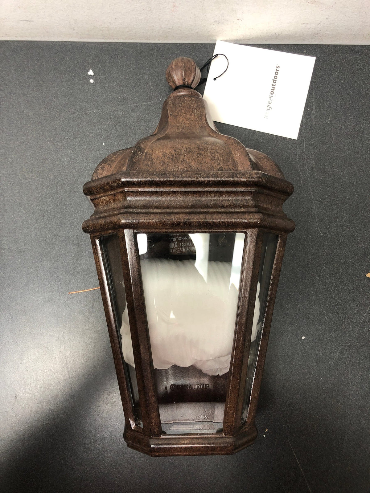 The Great Outdoors 8697-61 Harrison 1 Light 15" Tall Outdoor Wall Sconce with Clear Beveled Glass - Vintage Rust