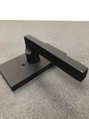 Baldwin HDSQUCFR190 Square Non-Turning One-Sided Dummy Door Lever with 5 Inch Rectangle Rose from the Reserve Collection - Satin Black