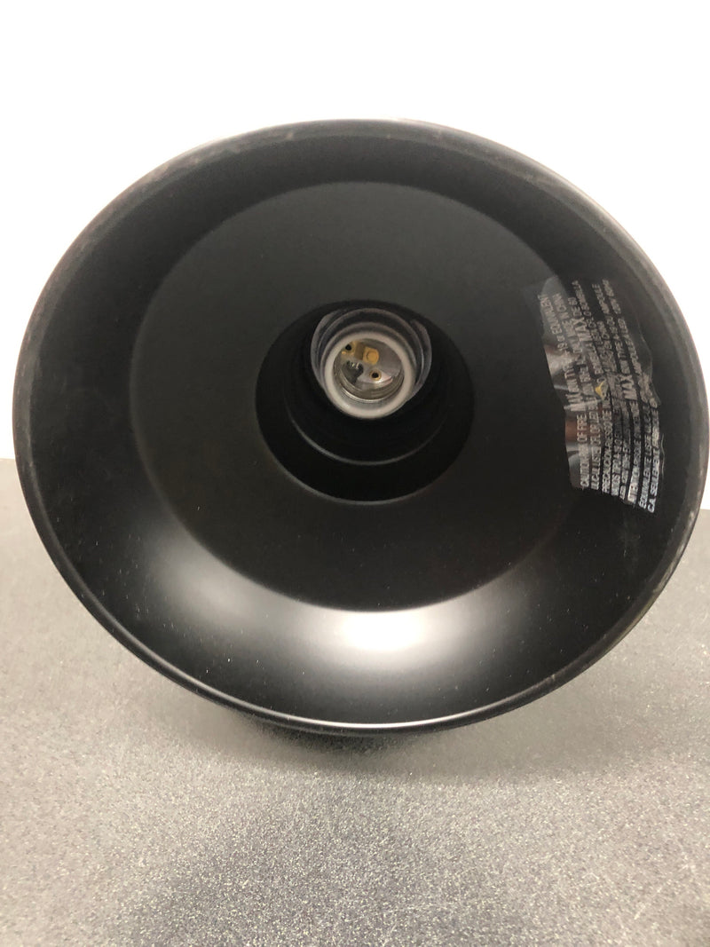 Hampton bay HB3670-43 Elmcroft 7.63 in. 1-Light Matte Black Farmhouse Wall Sconce with Metal Shade