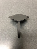 Signature Hardware 294027 Scalloped 3-3/4 Inch Wide Single Coat and Hat Hook - Black Powder Coat