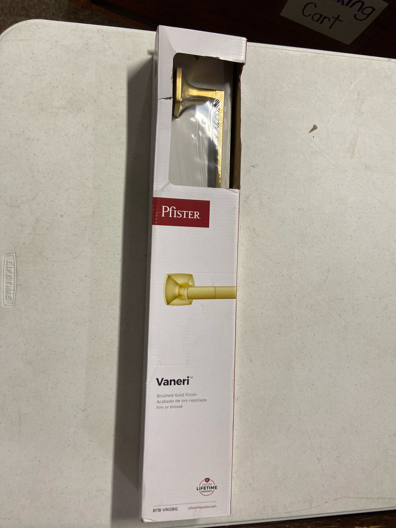 Pfister Vaneri Bath Towel Bar for Bathroom, 24-Inch, Wall-Mounted, Screw-in, Brushed Gold Finish, BTBVRI2BG