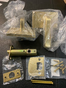 Emtek 510SIOUS4 Sion Passage Door Lever Set from the Modern Brass Collection - Satin Brass Modern Rectangular Rosette, Sion Lever