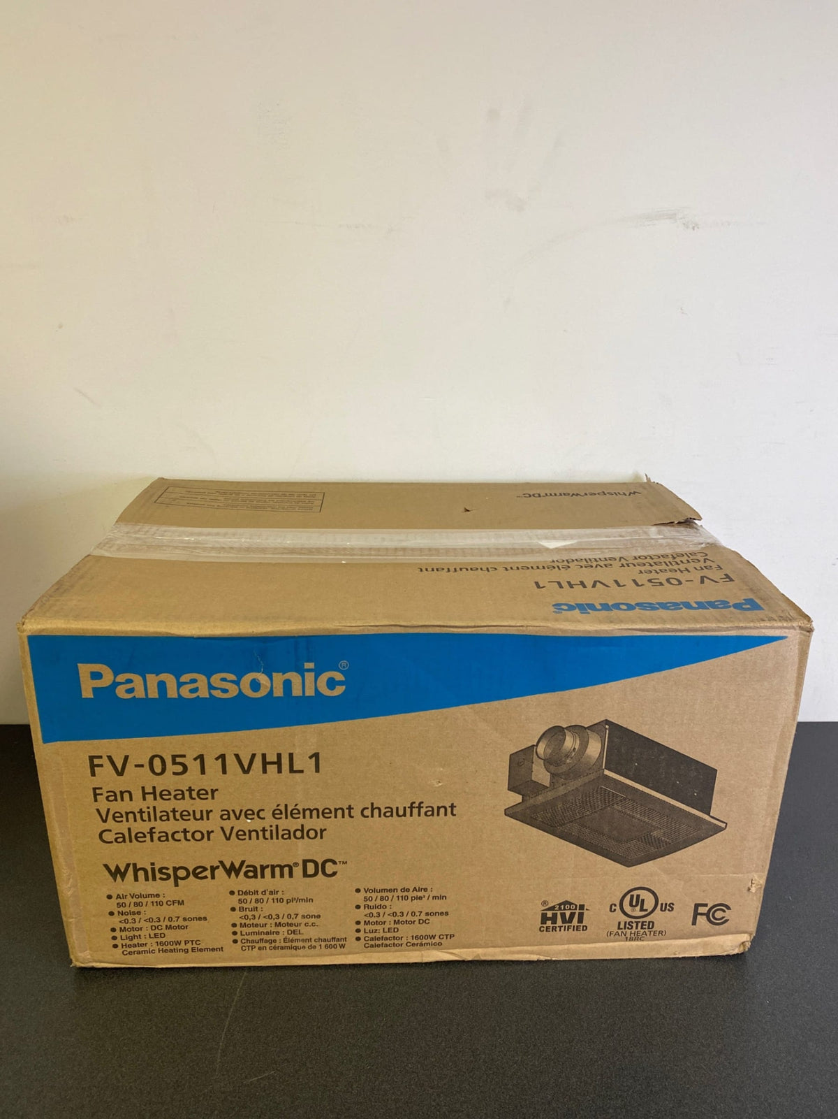 Panasonic 110 CFM 0.7 Sone Ceiling Mounted Exhaust Fan with Heater and Light