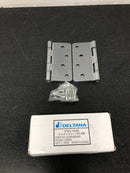 Deltana S44R4BB26D 4" x 4" Ball Bearing 1/4" Radius Corners Mortise Hinge - Pair - Brushed Chrome