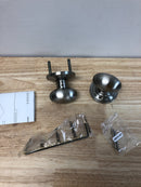 Baldwin FDELLTRR150 Ellipse Non-Turning Two-Sided Dummy Door Knob Set with Round Rose - Satin Nickel