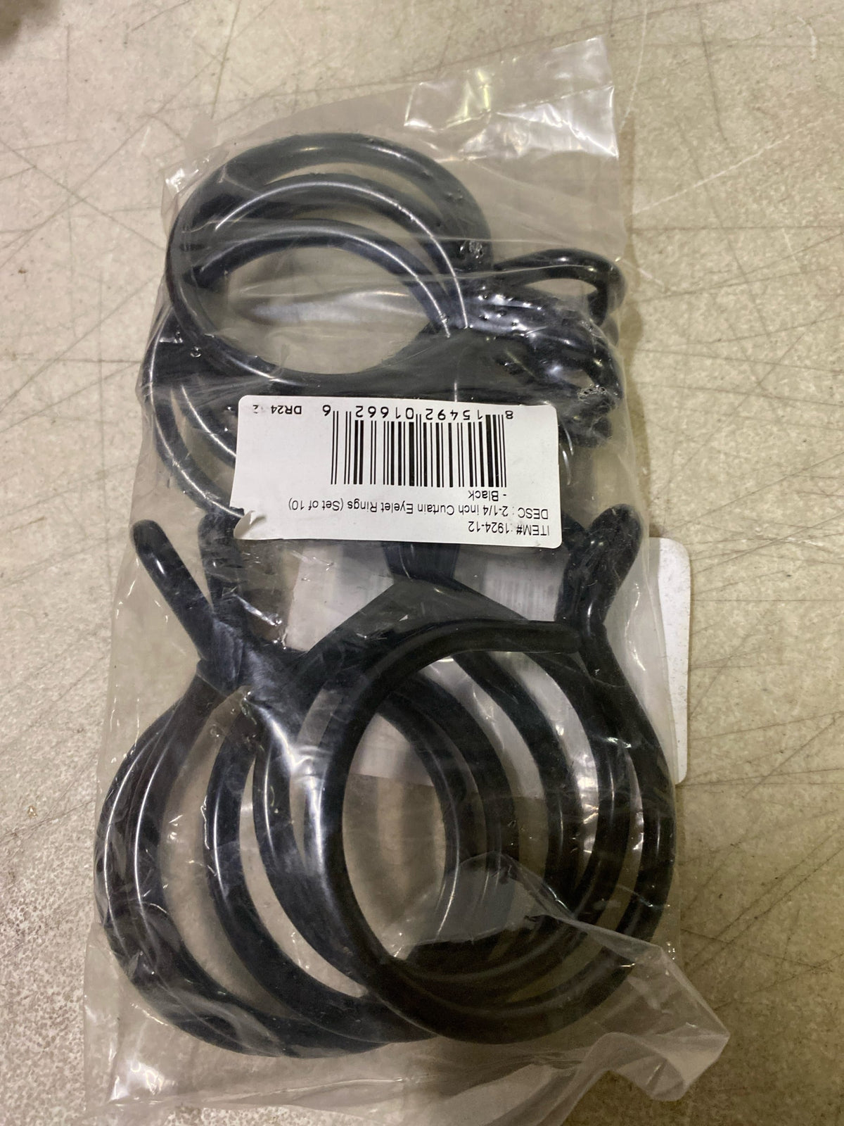 Rod desyne 1924-012 Black Metal Curtain Rings (Set of 10)
