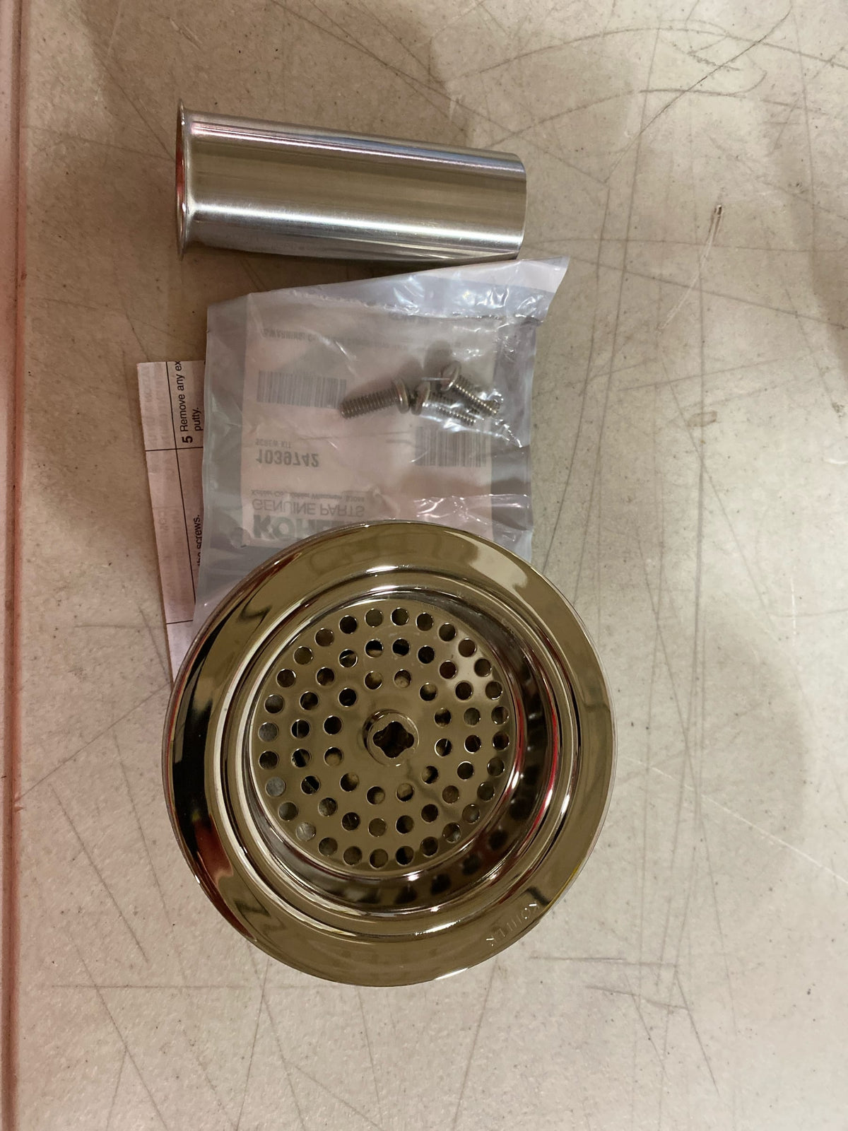 Kohler K-8801-SN Duostrainer Basket Strainer with Sink Drain and Tailpiece - Polished Nickel