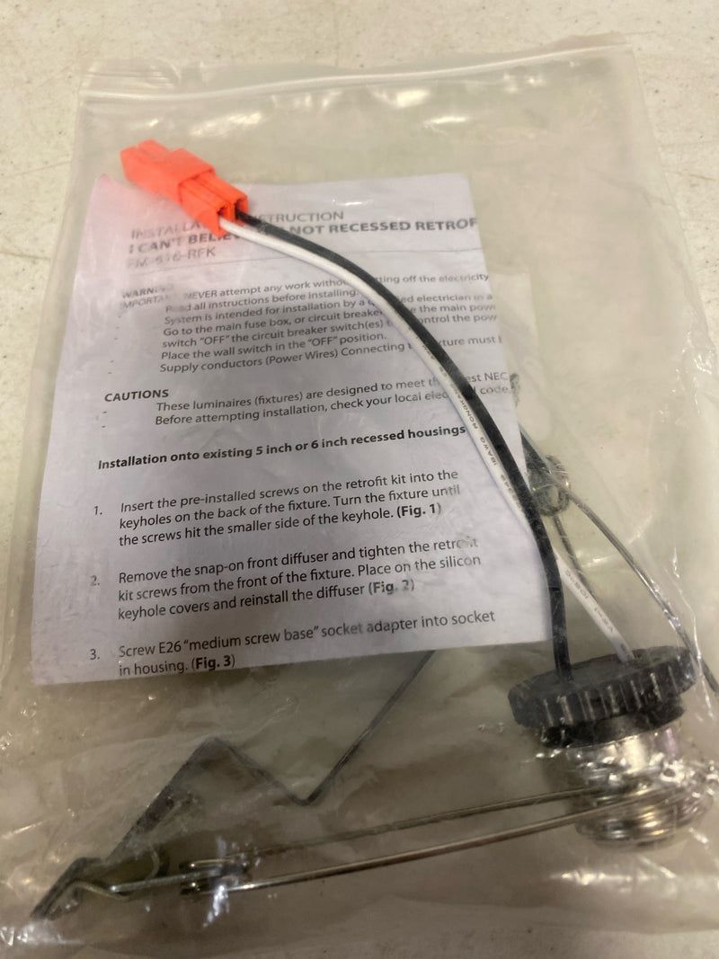 WAC Lighting FM-616-RFK I Can't Believe It's Not Recessed Retrofit Kit for 5" and 6" Recessed Cans - Nickel