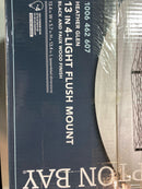 13 In. 4-Light Flush Mount Heather Glen Black & Faux Wood 1006 462 607 *NEW*