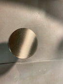 Contemporary Non-Turning One-Sided Surface Mount Dummy Door Knob with Round Rosette from the Reserve Collection - Satin Nickel