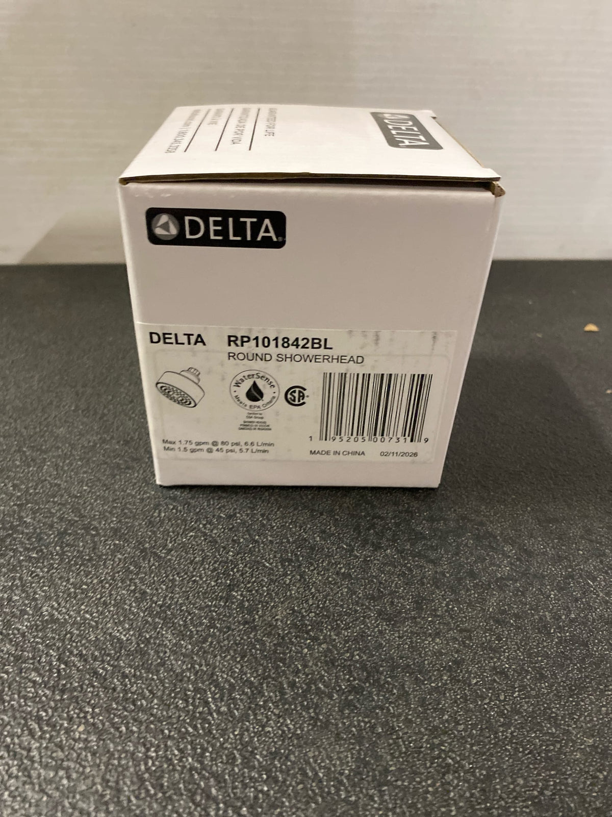 Delta RP101842BL Modern 1.75 GPM Round Single Function Shower Head with Touch-Clean Technology - Matte Black
