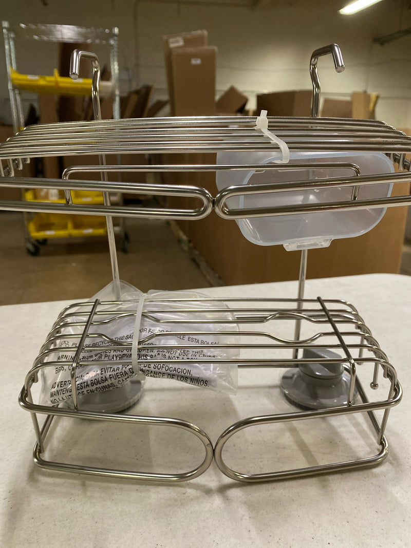 Zenna home E7821STL3 Rustproof Adhesive or Suction J-Hook Robe/Towel Hooks, 2, and Soap Dish Shower Storage Bundle in Stainless Steel