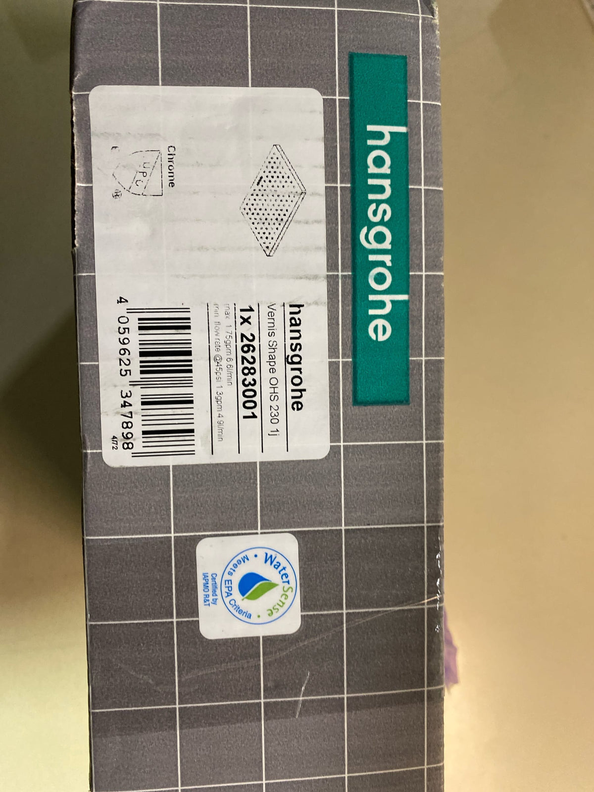 Hansgrohe 26283001 Vernis Shape 1.75 GPM Single Function Shower Head - Chrome