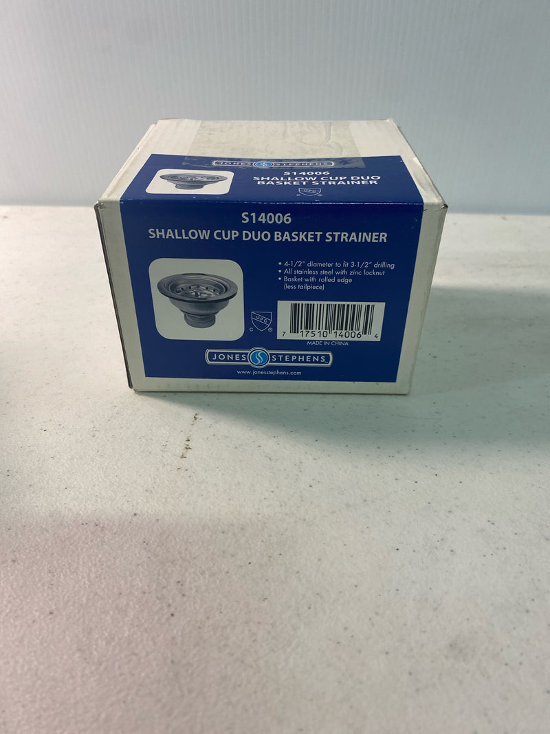 Jones Stephens S14006 Stainless Steel Basket Strainer with Shallow Cup - Stainless Steel