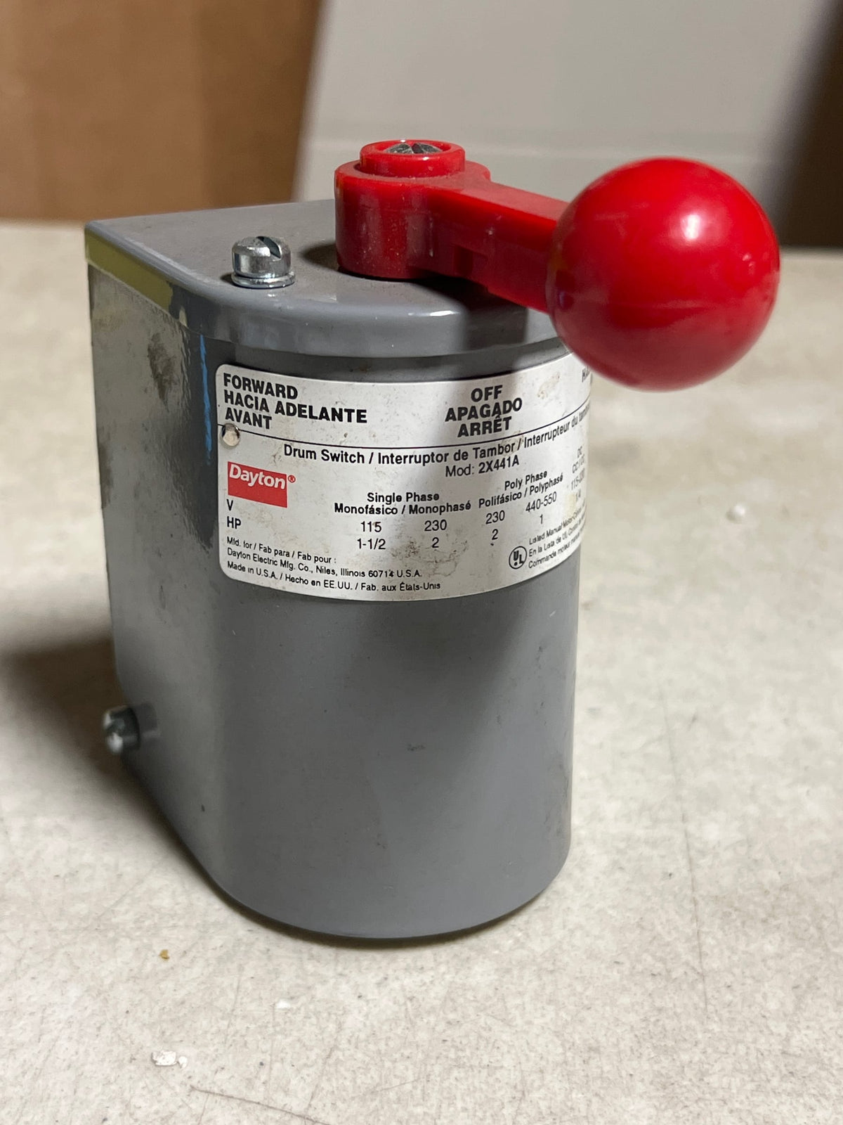 DAYTON 2X441 Switch Drum Reversing