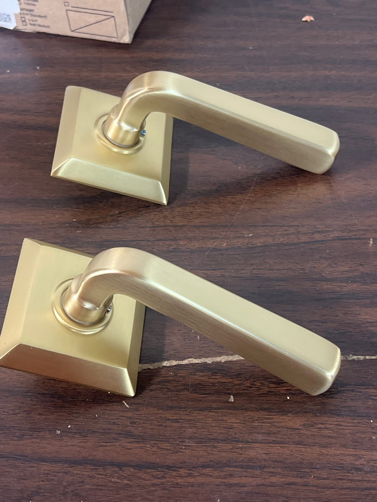 Emtek Sion Lever DUMMY Handles Quincy Rosette satin brass 8521SIOUS4