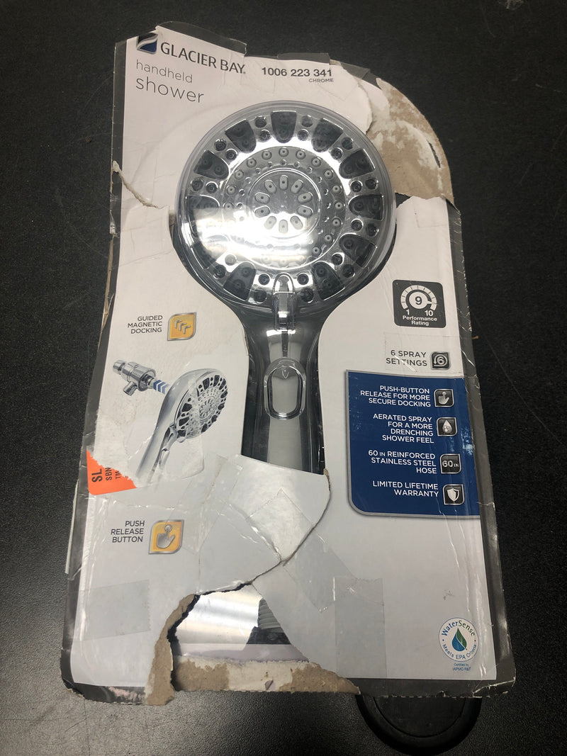 Glacier bay 8571101HC Push Release 6-Spray Wall Mount Handheld Shower Head 1.8 GPM in Chrome