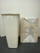 Hardware Resources CAN-TMS1550W-K 15" Top Mount Single Bin Pull Out Trash Can with Soft Close Slides for 50 Quart Bins - Included - Natural White Birch / White