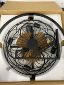 Fannehonne SF0011 20 in. Indoor Black Wall Mounted Ceiling Fan with Light and Remote for Garage Work Shop