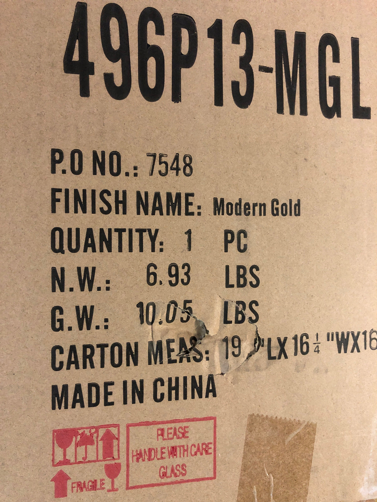 Z-Lite 496P13-MGLD Bon Air 13" Wide Pendant - Modern Gold