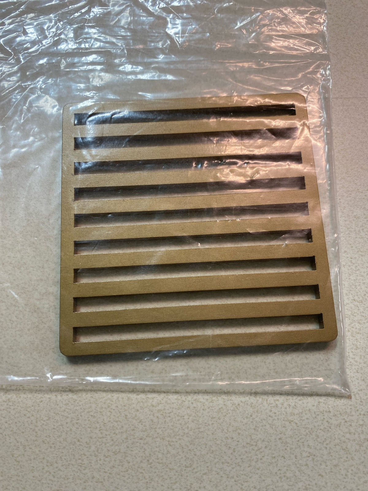 Infinity Drains NS 4 SB - 4” Decorative Top Plate - Lines Pattern for N 4, ND 4, NDB 4 in satin bronze