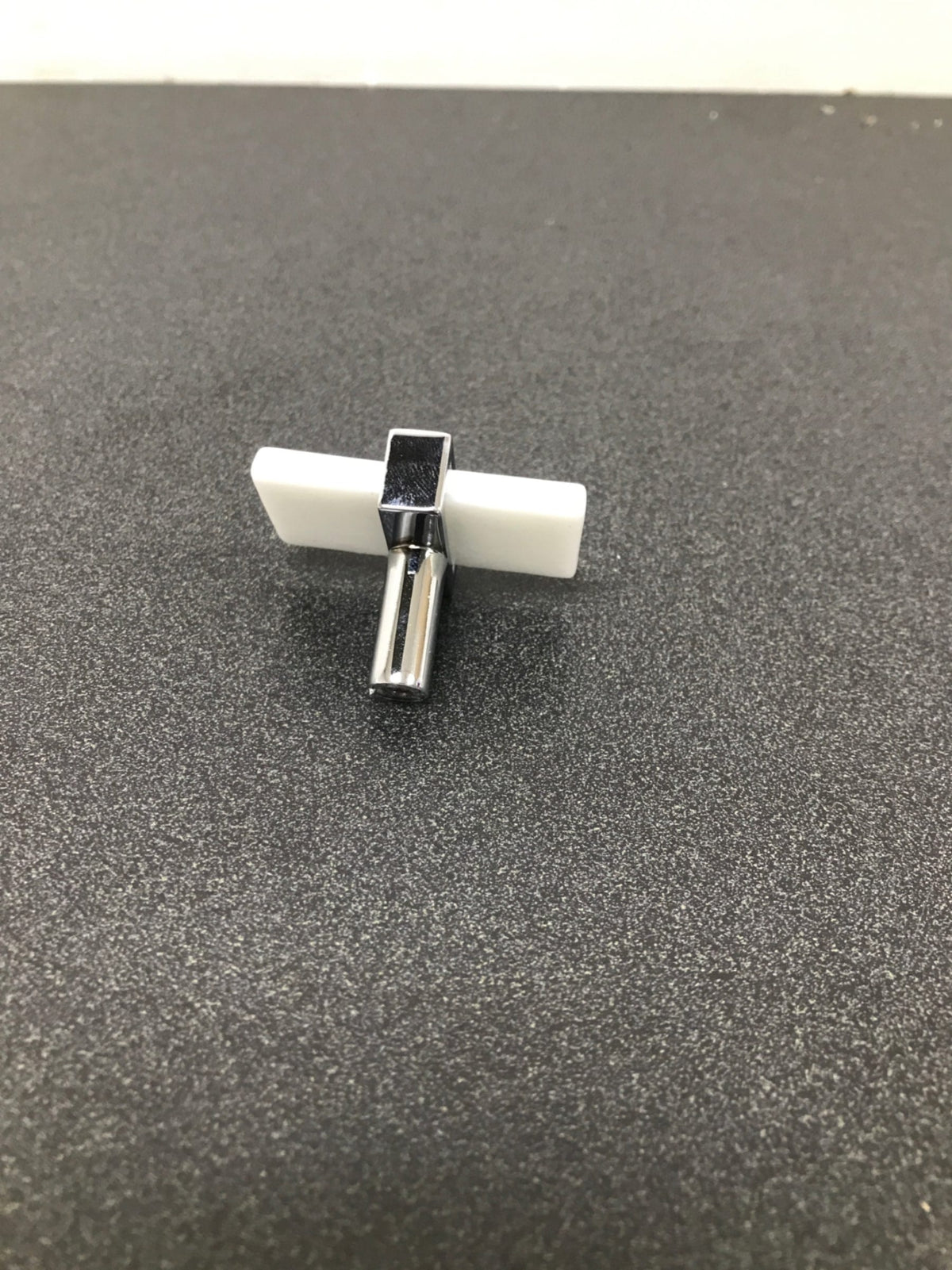 Sietto Adjustable White Glass Polished Chrome Base K-1901-PC Cabinet Knob