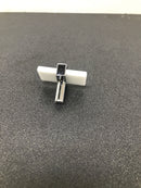 Sietto Adjustable White Glass Polished Chrome Base K-1901-PC Cabinet Knob