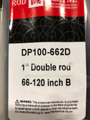 Rod desyne 100-17-662-D 66 in. - 120 in. Telescoping 1 in. Double Curtain Rod Kit in Black with Selma Finial