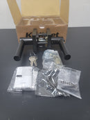 Kwikset 740MILSQT-514S Milan Single Cylinder Keyed Entry Door Lever Set with Square Rose - Iron Black