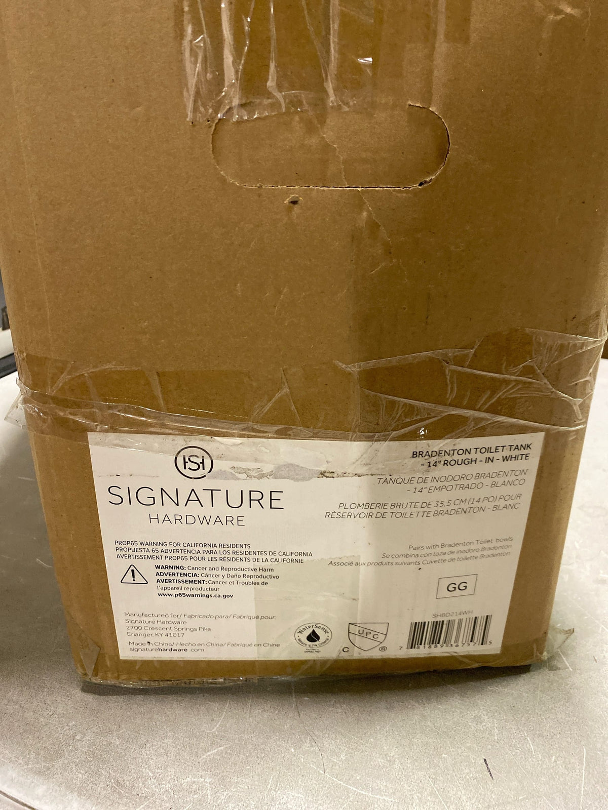 Signature Hardware 485615 CCY 1.28 GPF 14 TANK BRAD - White