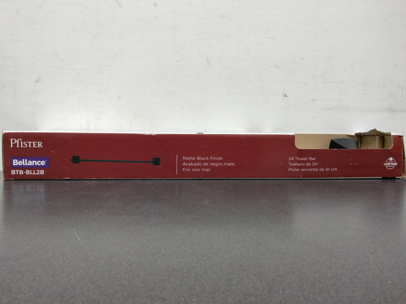 Pfister BTB-BLL2B Bellance 24 in. Wall-Mount Towel Bar in Matte Black