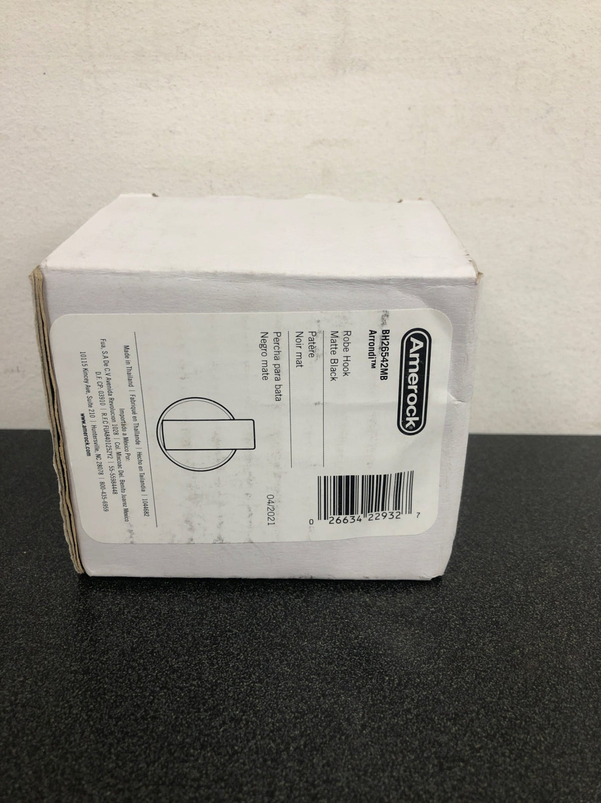 Amerock BH26542MB Arrondi Single Robe Hook - Matte Black