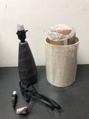 Lite Source LS-2998/2PK Quatro II 1 Light Table Lamp with Linen Fabric Shade (Pack of 2) - Brushed Dark Bronze