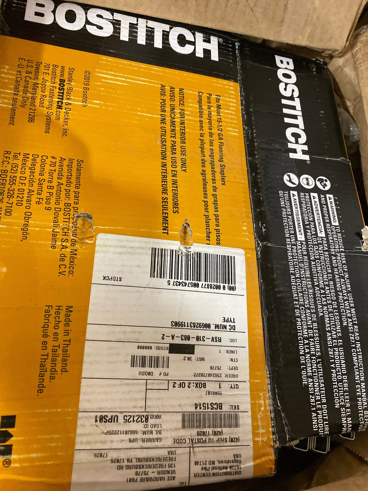 Bostitch Flooring Staples, 15.5 ga, 1-3/4 in Leg L