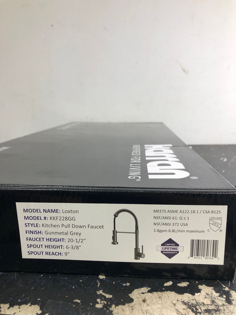Karran USA KKF228GG Loxton 1.8 GPM Single Hole Kitchen Faucet - Gunmetal Grey
