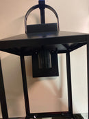 ML Lighting | Devens Collection | 42652-PBK | 18" Modern One Bulb Outdoor Steel Medium Wall Sconce | Anti-Rust Powder Coat Black with Clear Seeded Glass Shade | Exterior Ambient Light for Safety