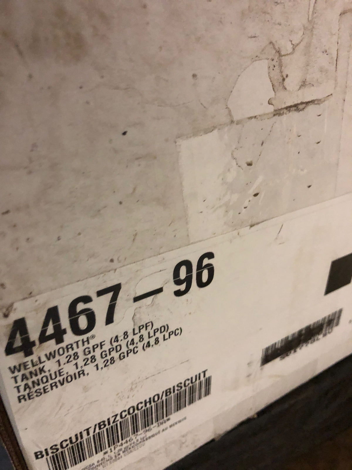 Kohler K-4467-96 Wellworth 1.28 gpf Tank, Biscuit