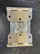 Deltana S35R515 3-1/2 x 3-1/2 Plain Bearing 5/8" Radius Corner Full Mortise Hinge - Pair - Satin Nickel