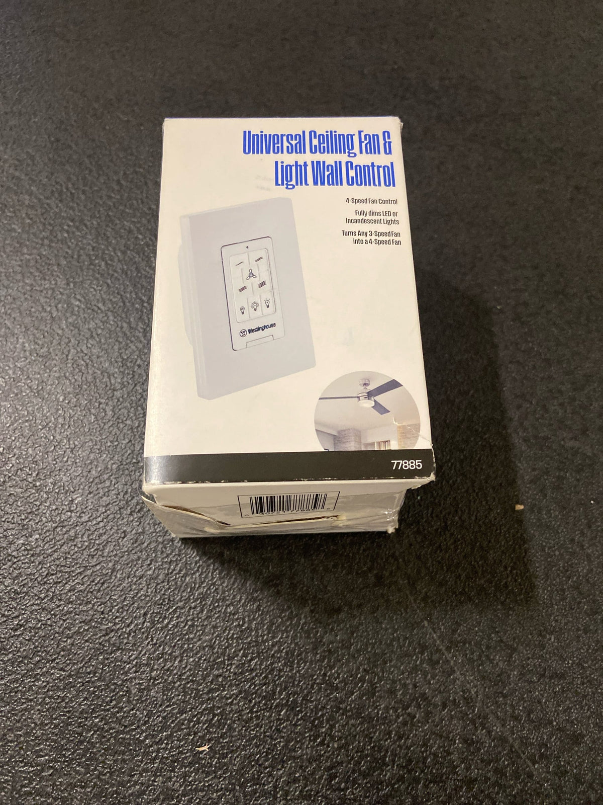 Westinghouse 7788500 Four Speed Ceiling Fan and LED Light Wall Control White