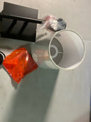 Globe Electric 1-Light Plug-in or Hardwired Wall Sconce with Reading Light, USB-A Port, USB-C Port, LED Integrated Reading Light, Matte Black, White Fabric Shade, On-Off Pull Chain and Rocker Switch