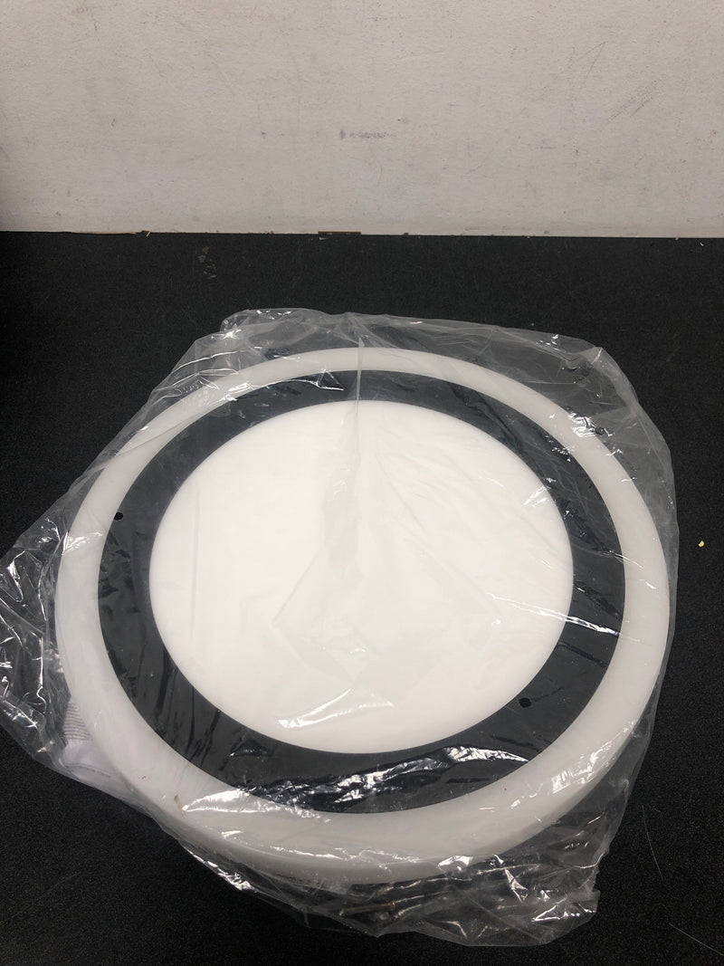 Hampton bay FP13/3CCT/NL/HD Clement Round Flat Panel 13 in. Black Indoor Integrated LED Flush Mount with Color Changing and Night Light
