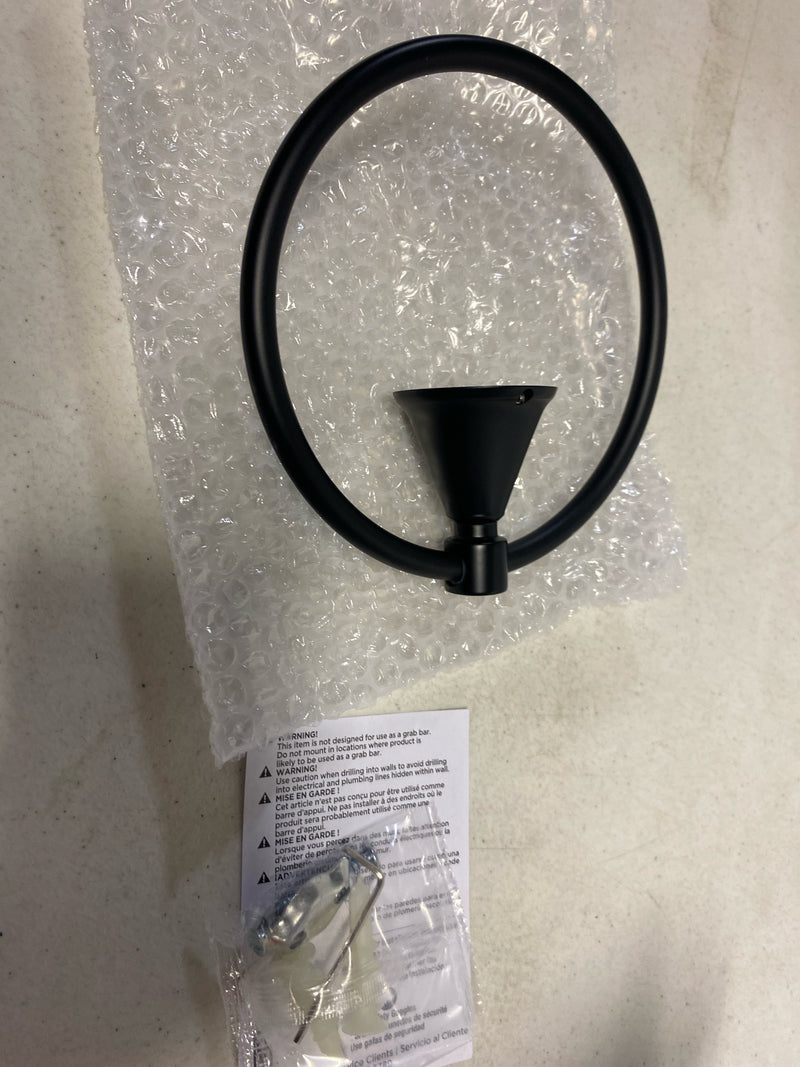 Delta LNA46-MB Lorna Wall Mounted Round Closed Towel Ring Bath Hardware Accessory in Matte Black