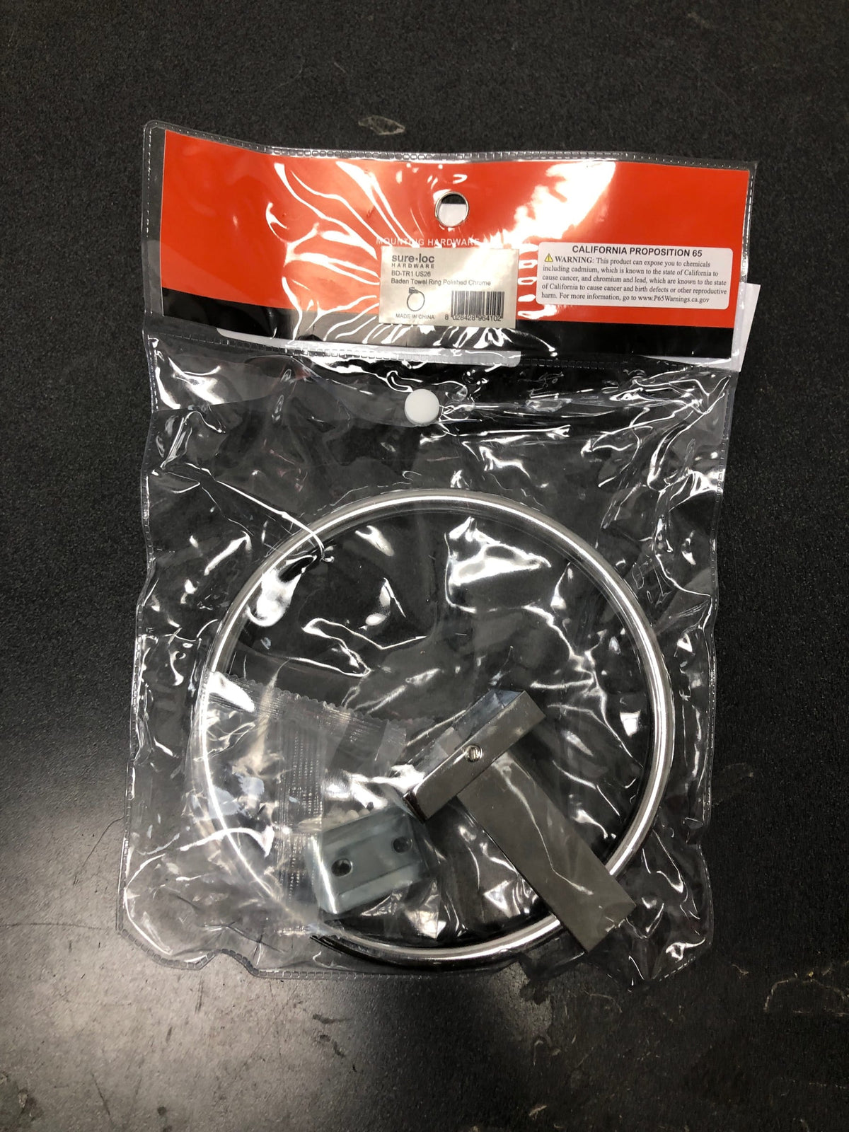 Sure-Loc BD-TR1 26 Baden 7" Wall Mounted Towel Ring - Polished Chrome