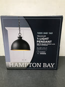Hampton bay 60953 Talullah 1-Light Matte Black Pendant Lighting with Gold Interior