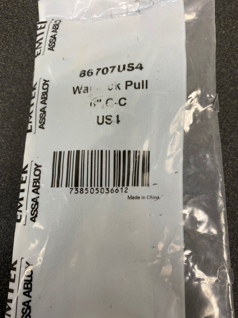 Emtek 86707US4 Warwick 6 Inch Center to Center Handle Cabinet Pull from the Modern Rectangular Collection - Satin Brass