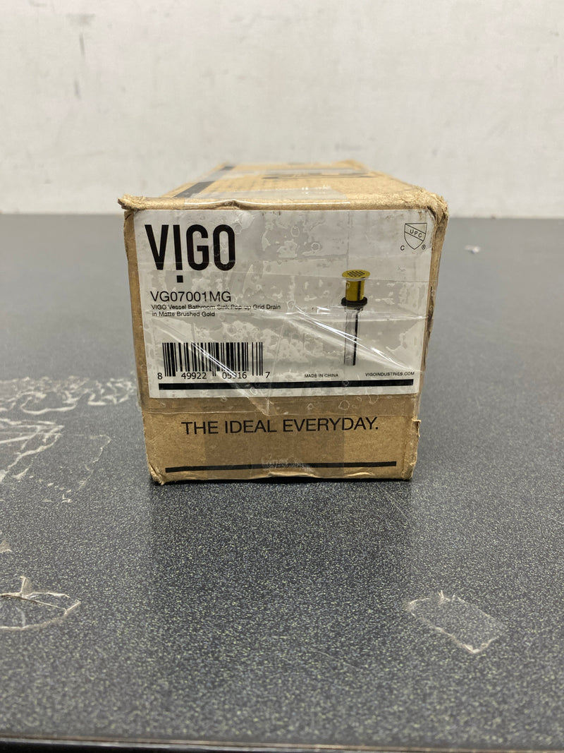 Vigo VG07001MG 1-3/4" Grid Drain Assembly - Less Overflow - Matte Brushed Gold