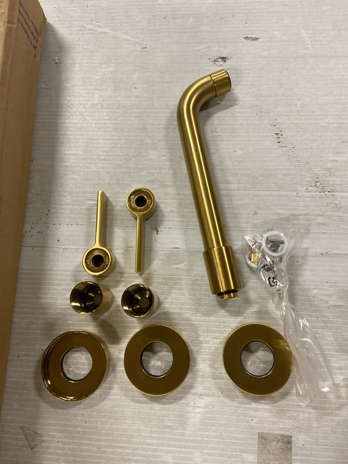 Fortis 922070CBG Brera 1.2 GPM Wall Mounted Widespread Bathroom Faucet Less Rough-In Valve - Brushed Gold