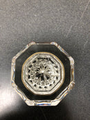Nostalgic Warehouse 704838 Vintage Luxe Waldorf Lead Crystal Octagon Single Dummy Door Knob with Solid Brass Classic Rose Plate - Antique Brass