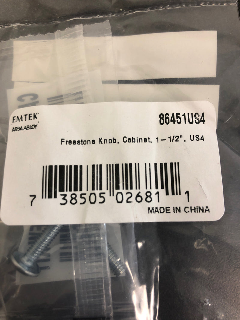 Emtek Freestone 1-1/2 Inch Square Cabinet Knob